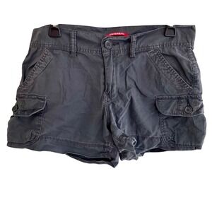Unionbay Boy Fit Cargo Shorts Gray Cotton Multi Pocket Sz 7 Utility Gorpcore Y2K
